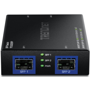 TRENDnet TFC-G22SFP 4-Port Unmanaged Gigabit Ethernet Switch, 2 Gigabit SFP ports for multi/single-mode modules